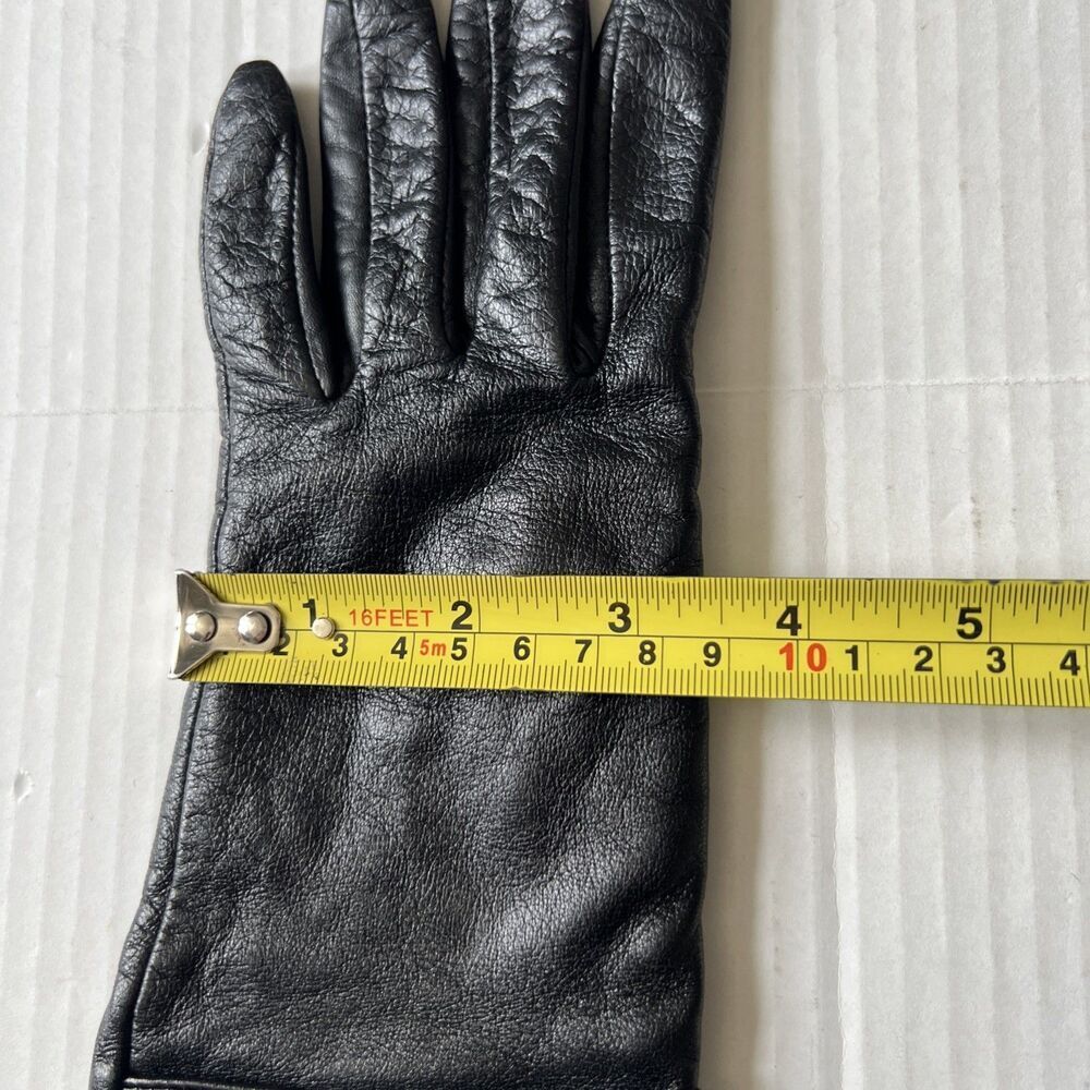 Simply Susan Gloves Womens S-M Black Leather Silk Long Fall VERY GOOD - Picture 5 of 8